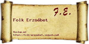 Folk Erzsébet névjegykártya